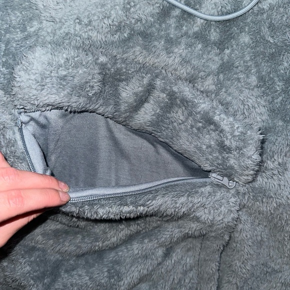 Dusty Blue/Gray YoungLA Teddy Bear Hoodie - Picture 3 of 5